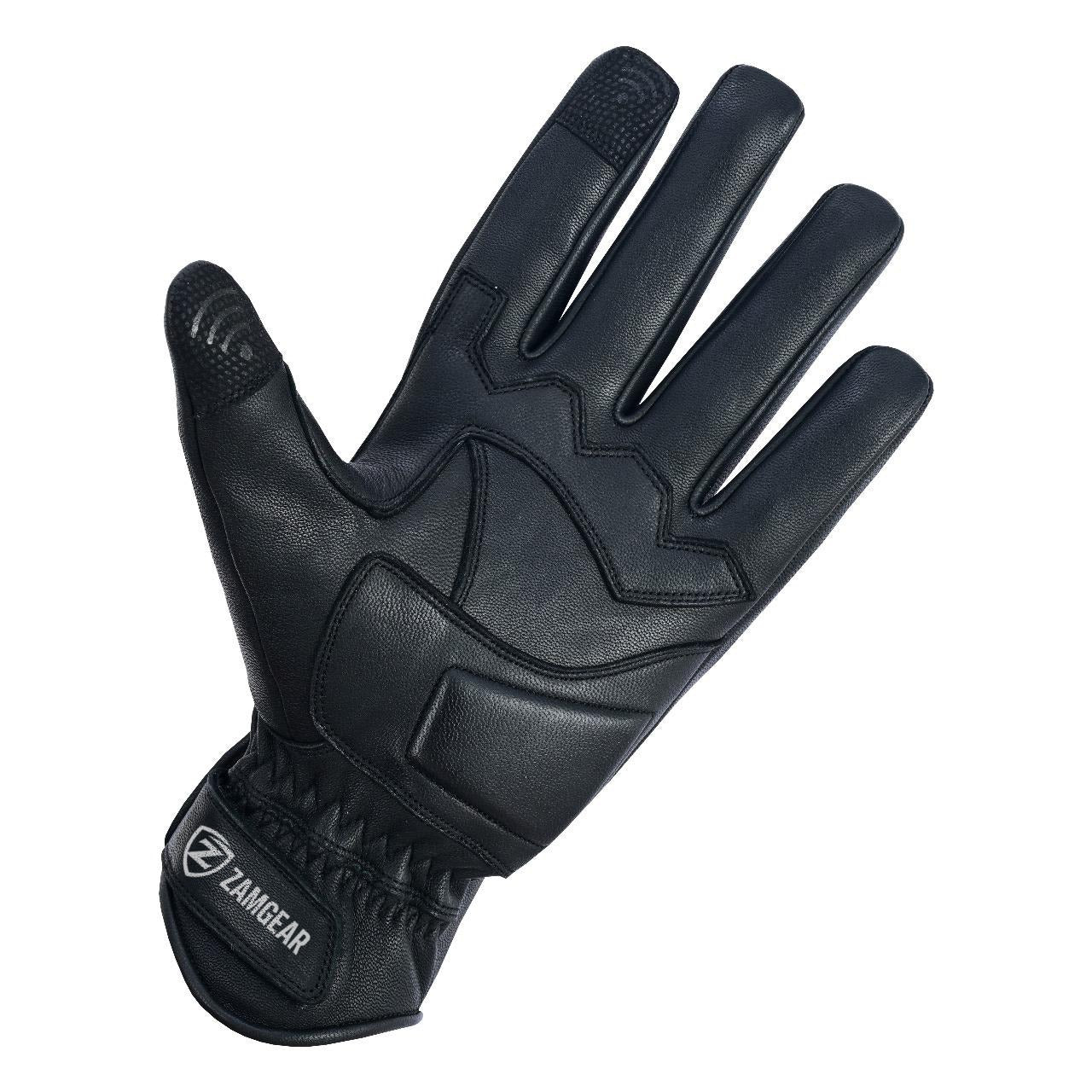 Motorcycle Gloves Racing Touchscreen Leather Armored Riding Biker Gloves Black/White